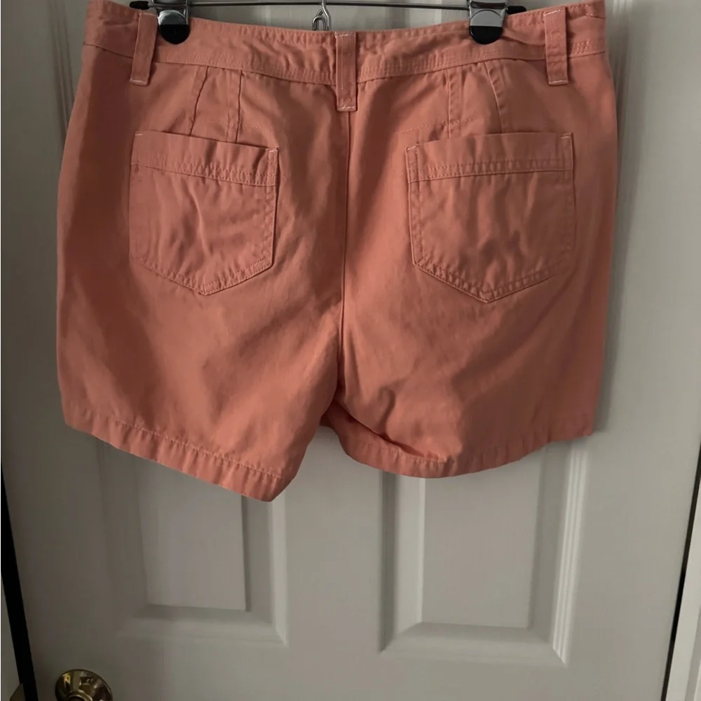 Natural Reflections Coral Cotton-Blend Bermuda Shorts